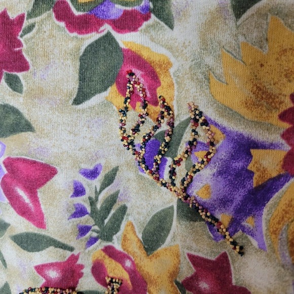 Vintage No Boundaries Plus Women's 3XL 80's Floral Short Sleeve Pullover Top‎ - Picture 4 of 11